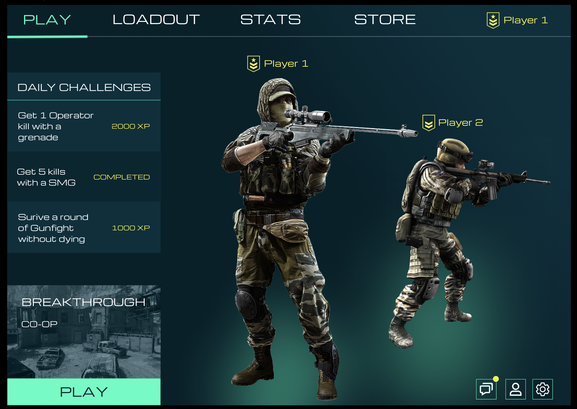 FPS Game Start Screen